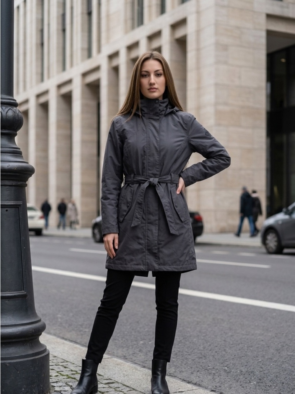 The North Face Women's Charcoal Belted Trench Coat